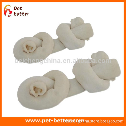 100% rawhide Premium white knotted bone 25-27cm dog chews